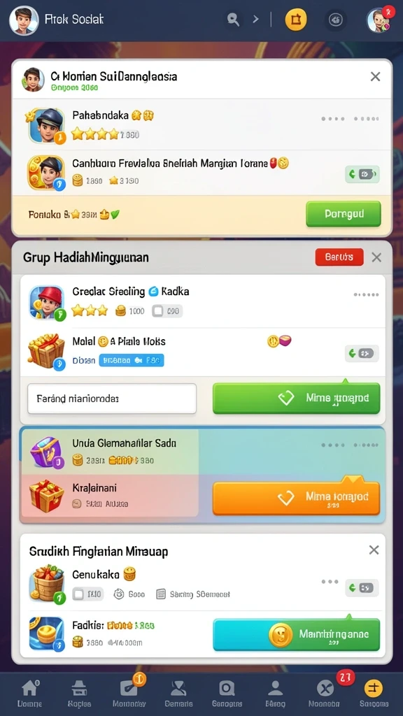 Screenshot kedua menampilkan fitur turnamen yang menggiurkan.