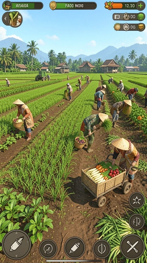 Menggambarkan mode multiplayer dengan banyak pemain berkolaborasi.