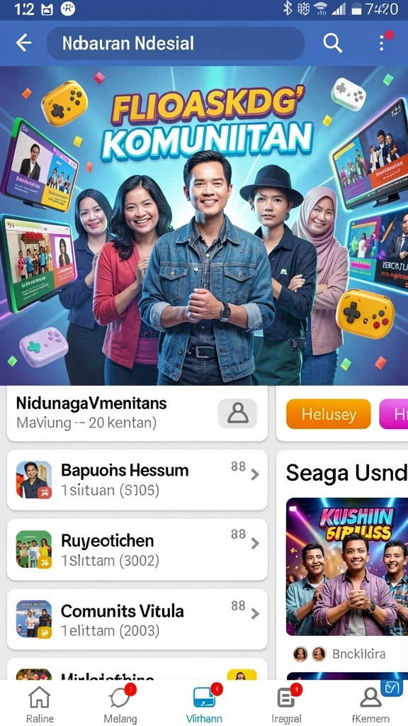 Fitur interaksi sosial dengan pemain lain.